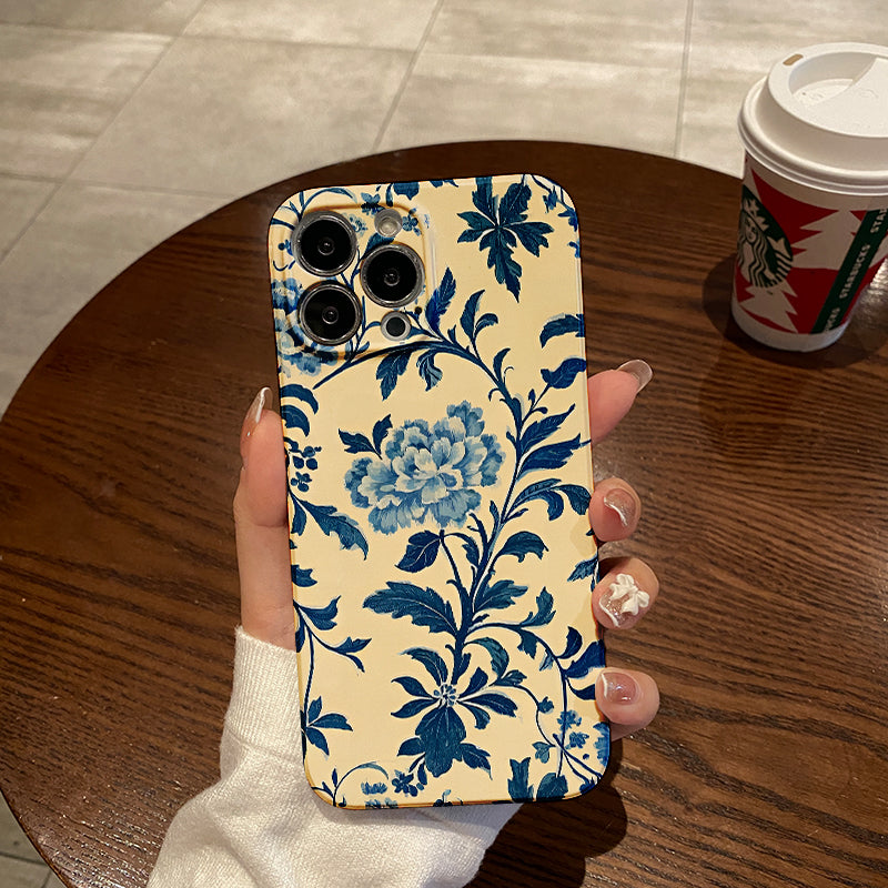 ple Golden Flower Grass Pattern High Bamboo Mobile Phone Case for iPhone 11 13 12 14 Pro 15 16 Pro Max XR XS X 7 8 Plus SE Shockproof Anti-fall Protective Cover