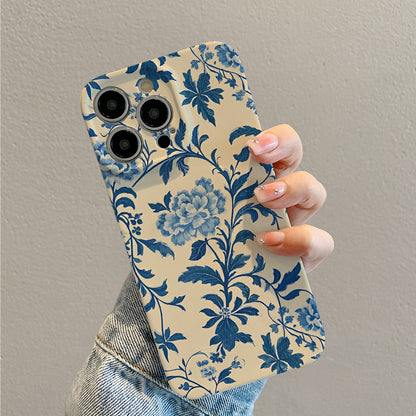 ple Golden Flower Grass Pattern High Bamboo Mobile Phone Case for iPhone 11 13 12 14 Pro 15 16 Pro Max XR XS X 7 8 Plus SE Shockproof Anti-fall Protective Cover