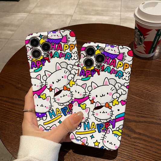 pular Choice] for iPhone15promax mobile phone case 14pro cute cat female model iphone13 ip12 anti-fall 11 lens protection 8_7plu xsmax case se3 all-inclusive soft xr case xs new se