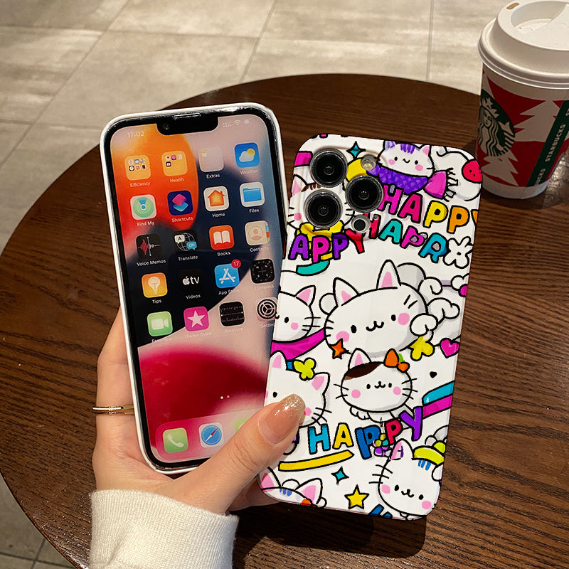 pular Choice] for iPhone15promax mobile phone case 14pro cute cat female model iphone13 ip12 anti-fall 11 lens protection 8_7plu xsmax case se3 all-inclusive soft xr case xs new se