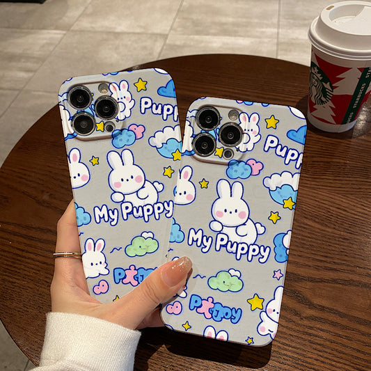 rio Cute and Shy Cinnamoroll Cartoon Theme Trendy Phone Case Suitable for iPhone 16_15_14_13_12_11_16 Pro Max_7_8_7 Plus_8 Plus Soft Case 12 Mini_13 Mini_XS Max_XR_XS_X_16 Pro_16 Plus Anti Drop P