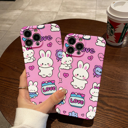 rio Cute Bunny and Melody Full Pack Anti-Drop Cartoon Phone Case Suitable for iPhone 16_15_14_13_12_11_6_7_8_8 Plus TPU Soft Case 13 Mini_XS MAX_XR_16 Pro 16 Plus 16 Pro Max Exquisite and Beautif