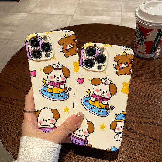 rio Two Cute and Playful Pochacco Mini Style Phone Case Suitable for iPhone 16_15_14_13_12_11_16 Pro Max_7_8_7Plus_8 Plus Soft Case 12 Mini_13 Mini_XS Max_XR_XS_X_16 Pro_16 Plus Graffiti Cartoon