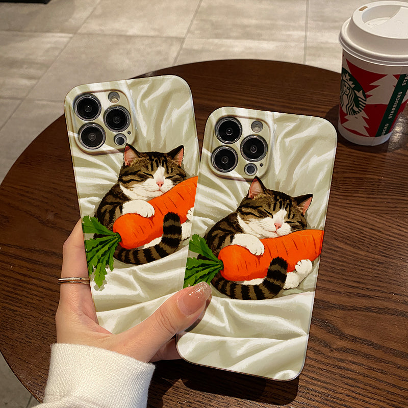 Sleeping Cat Phone Case Suitable for Iphone 16 15 14 13 12 11 Pro Max 15 14 Plus 12 13 Mini X XS XR 7 8 Plus SE 2022