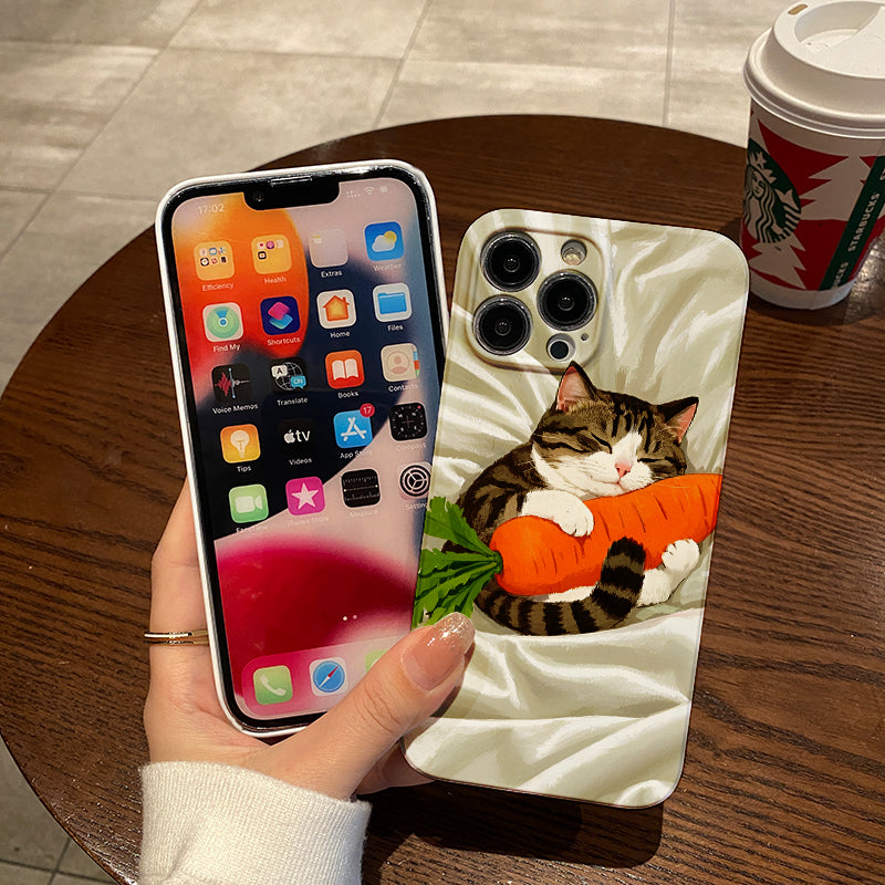 Sleeping Cat Phone Case Suitable for Iphone 16 15 14 13 12 11 Pro Max 15 14 Plus 12 13 Mini X XS XR 7 8 Plus SE 2022