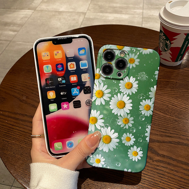 Small Daisy Floral Pattern Phone Case Suitable for Iphone 16 15 14 13 12 11 Pro Max XS X XR 7 8 Plus Protective Cover