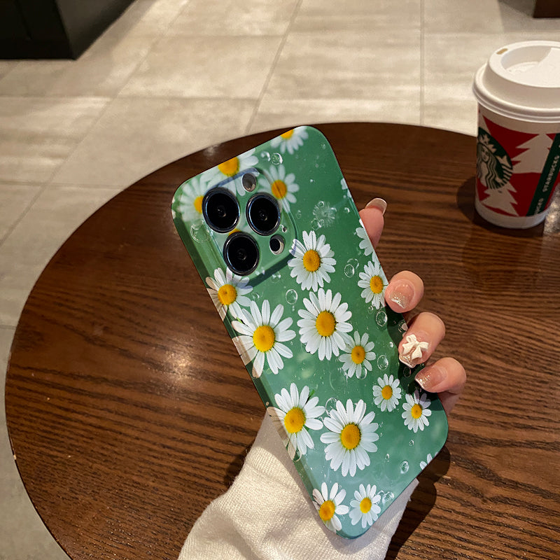 Small Daisy Floral Pattern Phone Case Suitable for Iphone 16 15 14 13 12 11 Pro Max XS X XR 7 8 Plus Protective Cover