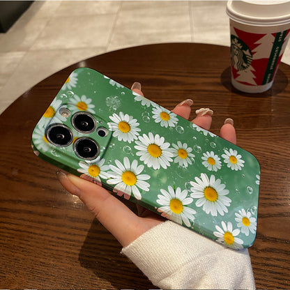 Small Daisy Floral Pattern Phone Case Suitable for Iphone 16 15 14 13 12 11 Pro Max XS X XR 7 8 Plus Protective Cover