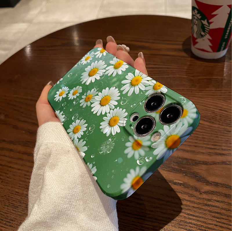 Small Daisy Floral Pattern Phone Case Suitable for Iphone 16 15 14 13 12 11 Pro Max XS X XR 7 8 Plus Protective Cover