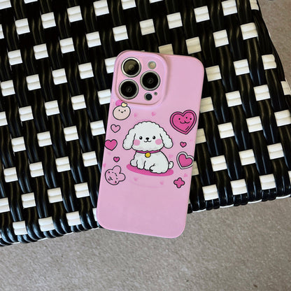 toon Phone Case, , Pudding Dog, Big Ear Dog, Honey Bonnie, Shock-proof Tape Lens Protection, Film Case, for iPhone series 15_14_13_12, Pro_Max