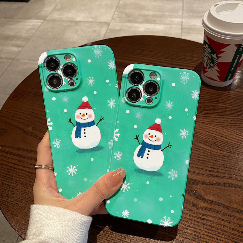 Mobile Phone Case with Colorful Christmas Snowflake Doll Pattern, Compatible with iPhone16 15 14 13 12 11 Pro Max Mini Plus