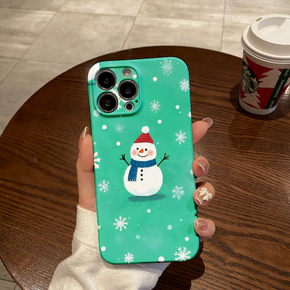 Mobile Phone Case with Colorful Christmas Snowflake Doll Pattern, Compatible with iPhone16 15 14 13 12 11 Pro Max Mini Plus