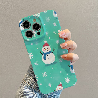 Mobile Phone Case with Colorful Christmas Snowflake Doll Pattern, Compatible with iPhone16 15 14 13 12 11 Pro Max Mini Plus