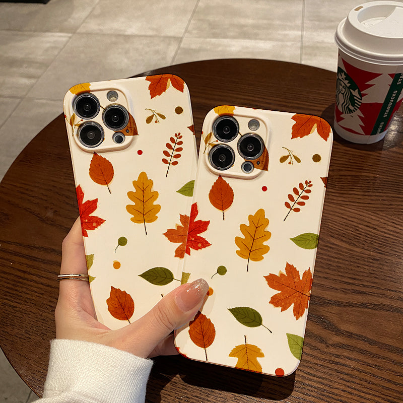 Vintage Maple Leaf Pattern Phone Case Compatible with Iphone 16 15 14 13 12 11 Pro Max 12 13 Mini XS X XR 7 8 Plus