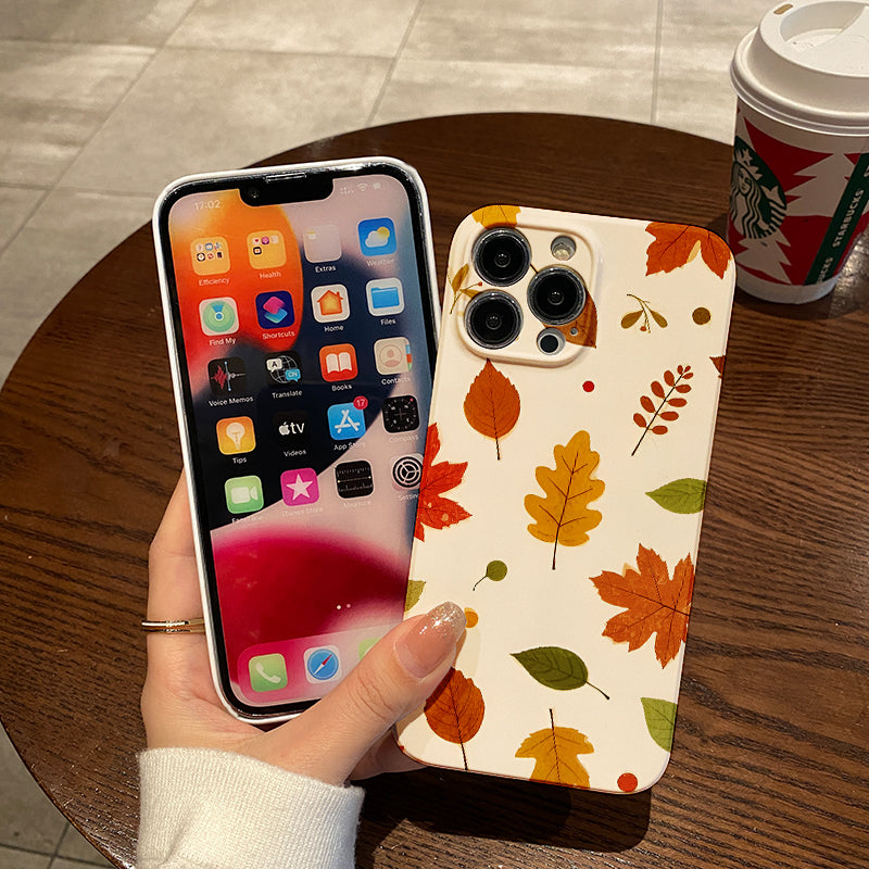 Vintage Maple Leaf Pattern Phone Case Compatible with Iphone 16 15 14 13 12 11 Pro Max 12 13 Mini XS X XR 7 8 Plus