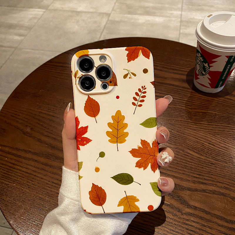 Vintage Maple Leaf Pattern Phone Case Compatible with Iphone 16 15 14 13 12 11 Pro Max 12 13 Mini XS X XR 7 8 Plus