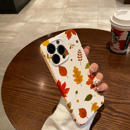 Vintage Maple Leaf Pattern Phone Case Compatible with Iphone 16 15 14 13 12 11 Pro Max 12 13 Mini XS X XR 7 8 Plus