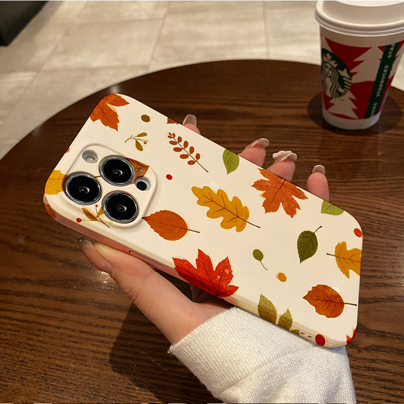 Vintage Maple Leaf Pattern Phone Case Compatible with Iphone 16 15 14 13 12 11 Pro Max 12 13 Mini XS X XR 7 8 Plus