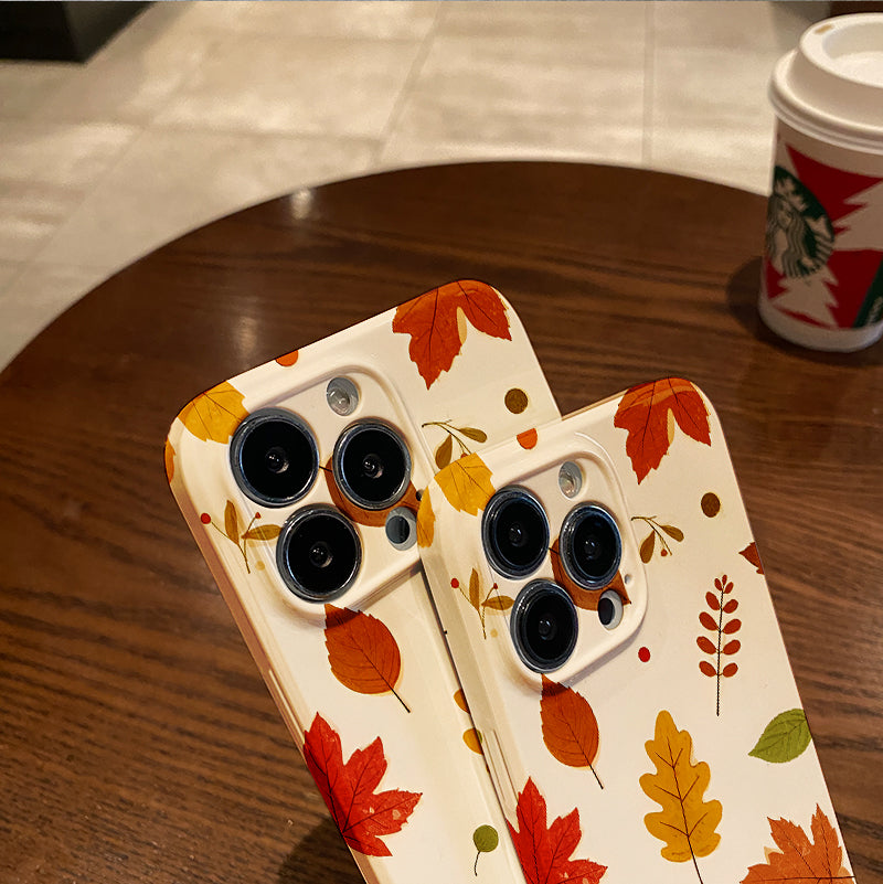 Vintage Maple Leaf Pattern Phone Case Compatible with Iphone 16 15 14 13 12 11 Pro Max 12 13 Mini XS X XR 7 8 Plus