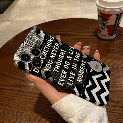 ck and White Stripes Film Case - Durable, Shock-Absorbing, and Trendy Protection - for iPhone 16, 15, 14, 13, 12, 11, Plus, Pro, Max, Perfect Birthday Gift for Friends