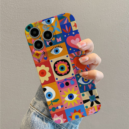 e and Stylish Retro Mosaic Phone Case - Compatible with iPhone 11, 12, 13, 14, 15, 16 Pro Max and Pro Plus Series - Fashionable Creative Design Accessory