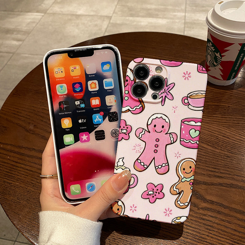 e Christmas Snow Aesthetic Clear Phone Case Candy Cane Gingerbread Man Phone Case for Iphone 16 11 15 14 13 12 Pro Max XR Plus Case Phone Cover Cute Christmas Gifts for Women Men Teen Girls