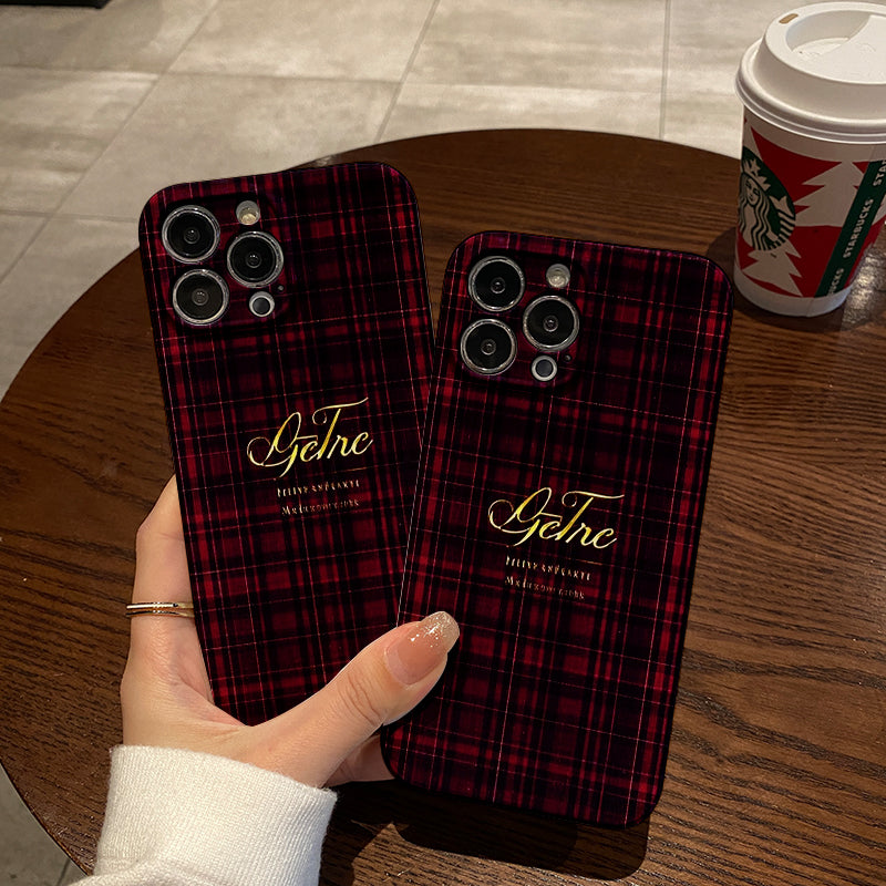 e Red Plaid Film Case - Durable, Shock-Absorbing, and Trendy Protection - for iPhone 16, 15, 14, 13, 12, 11, Plus, Pro, Max, Perfect Birthday Gift for Friends