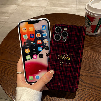 e Red Plaid Film Case - Durable, Shock-Absorbing, and Trendy Protection - for iPhone 16, 15, 14, 13, 12, 11, Plus, Pro, Max, Perfect Birthday Gift for Friends