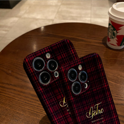 e Red Plaid Film Case - Durable, Shock-Absorbing, and Trendy Protection - for iPhone 16, 15, 14, 13, 12, 11, Plus, Pro, Max, Perfect Birthday Gift for Friends