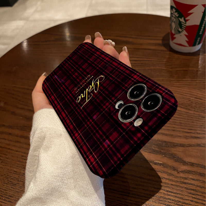 e Red Plaid Film Case - Durable, Shock-Absorbing, and Trendy Protection - for iPhone 16, 15, 14, 13, 12, 11, Plus, Pro, Max, Perfect Birthday Gift for Friends