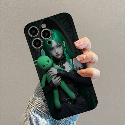 en Hair Cute Clown Girl Print Design for Iphone 16_15_14_13_12_11 Pro_Promax_Plus Series Latest Drop-Proof And Shockproof Film PC Durable Mobile Phone Case