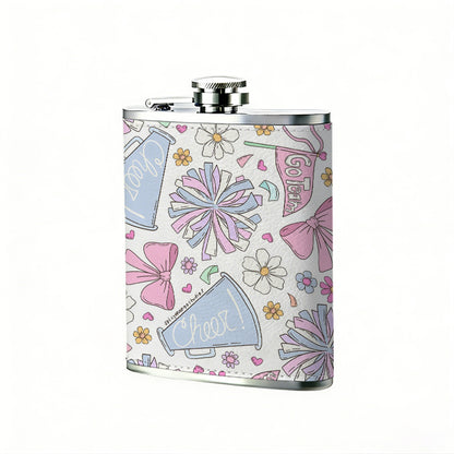 Bows, gift boxes and floral prints 8oz Flask, Stainless Steel Whiskey Bottle Gift  for Women, Home Kitchen Bar Tools, Gift Box, Holiday Gift, Christmas, Valentine's Day, Girlfriend, Mom, Present