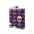 Colorful repeating skull pattern 8oz Flask, Stainless Steel Whiskey Bottle Gift  for Women, Home Kitchen Bar Tools, Gift Box, Holiday Gift, Christmas, Valentine's Day, Girlfriend, Mom, Present