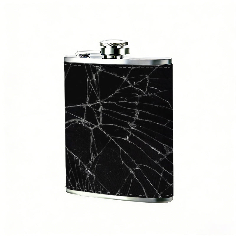 Abstract black and white line art 8oz Flask, Stainless Steel Whiskey Bottle Gift  for Women, Home Kitchen Bar Tools, Gift Box, Holiday Gift, Christmas, Valentine's Day, Girlfriend, Mom, Present