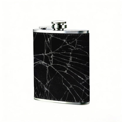 Abstract black and white line art 8oz Flask, Stainless Steel Whiskey Bottle Gift  for Women, Home Kitchen Bar Tools, Gift Box, Holiday Gift, Christmas, Valentine's Day, Girlfriend, Mom, Present
