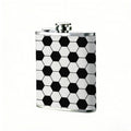 Black and white hexagon pattern 8oz Flask, Stainless Steel Whiskey Bottle Gift  for Women, Home Kitchen Bar Tools, Gift Box, Holiday Gift, Christmas, Valentine's Day, Girlfriend, Mom, Present