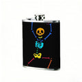 Neon glowing dancing skeleton 8oz Flask, Stainless Steel Whiskey Bottle Gift  for Women, Home Kitchen Bar Tools, Gift Box, Holiday Gift, Christmas, Valentine's Day, Girlfriend, Mom, Present