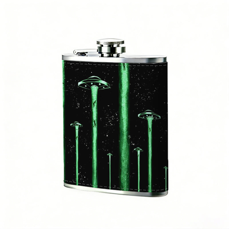 Glowing green garden pole lights 8oz Flask, Stainless Steel Whiskey Bottle Gift  for Women, Home Kitchen Bar Tools, Gift Box, Holiday Gift, Christmas, Valentine's Day, Girlfriend, Mom, Present