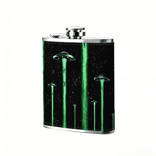 Glowing green garden pole lights 8oz Flask, Stainless Steel Whiskey Bottle Gift  for Women, Home Kitchen Bar Tools, Gift Box, Holiday Gift, Christmas, Valentine's Day, Girlfriend, Mom, Present
