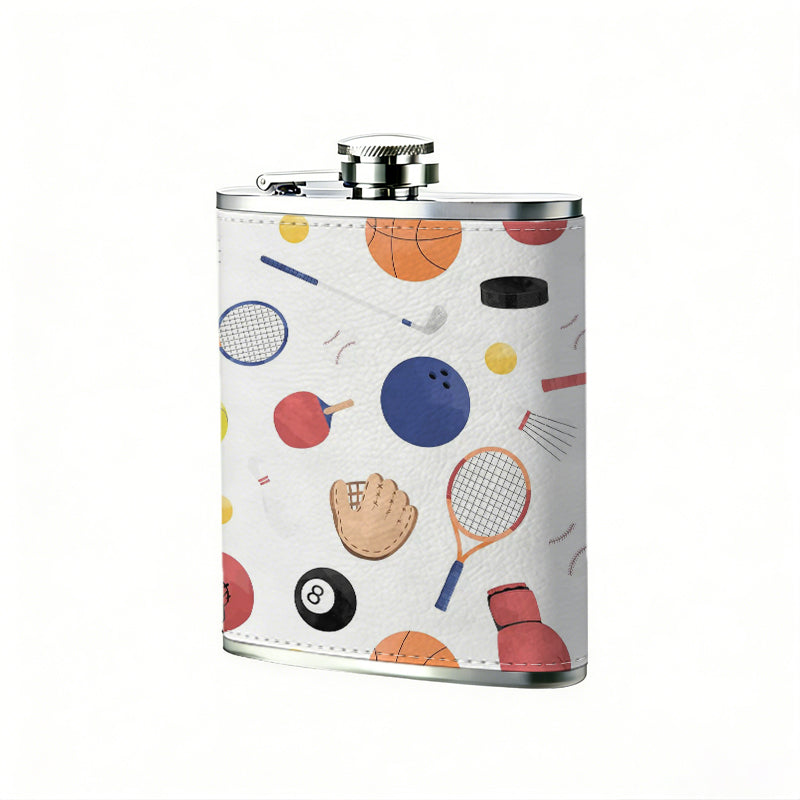 Assorted makeup products and brushes Stainless Steel Mini Flask - Design for Valentine's Day, Christmas, Father's Day Gifts - Ideal for Him, Dad, Boyfriend (Compact Travel-Ready)