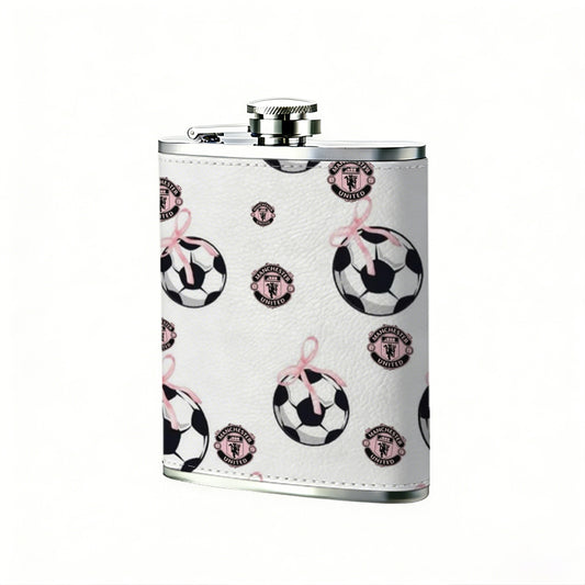 Soccer ball hanging ornaments Stainless Steel Mini Flask - Design for Valentine's Day, Christmas, Father's Day Gifts - Ideal for Him, Dad, Boyfriend (Compact Travel-Ready)