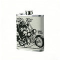 Black and white chopper motorcycle Stainless Steel Mini Flask - Design for Valentine's Day, Christmas, Father's Day Gifts - Ideal for Him, Dad, Boyfriend (Compact Travel-Ready)