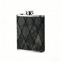 Dark argyle textured pattern Stainless Steel Mini Flask - Design for Valentine's Day, Christmas, Father's Day Gifts - Ideal for Him, Dad, Boyfriend (Compact Travel-Ready)