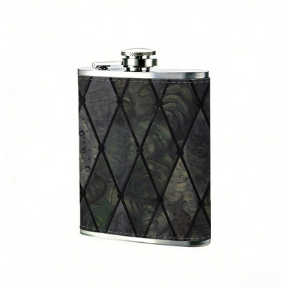 Dark argyle textured pattern Stainless Steel Mini Flask - Design for Valentine's Day, Christmas, Father's Day Gifts - Ideal for Him, Dad, Boyfriend (Compact Travel-Ready)
