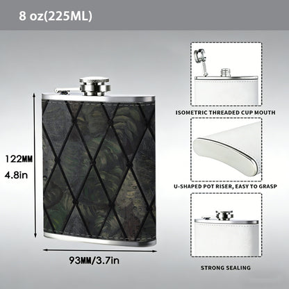 Dark argyle textured pattern Stainless Steel Mini Flask - Design for Valentine's Day, Christmas, Father's Day Gifts - Ideal for Him, Dad, Boyfriend (Compact Travel-Ready)