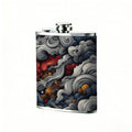 Abstract art with sun and swirling clouds 8oz Portable Stainless Steel Hip Flask - Juice Flask - Perfect Gift - Unique Whiskey Flask for Women, Wine Pot Metal - Ideal stainless steel flask for all outdoor activities