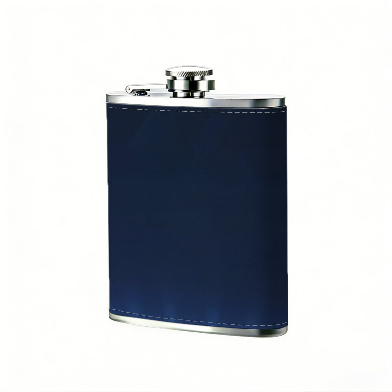 Dark blue background with light beams 8oz Portable Stainless Steel Hip Flask - Juice Flask - Perfect Gift - Unique Whiskey Flask for Women, Wine Pot Metal - Ideal stainless steel flask for all outdoor activities