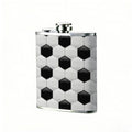 Black and white hexagonal pattern 8oz Portable Stainless Steel Hip Flask - Juice Flask - Perfect Gift - Unique Whiskey Flask for Women, Wine Pot Metal - Ideal stainless steel flask for all outdoor activities