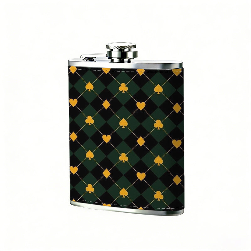 Glowing heart and round light patterns 8oz Portable Stainless Steel Hip Flask - Juice Flask - Perfect Gift - Unique Whiskey Flask for Women, Wine Pot Metal - Ideal stainless steel flask for all outdoor activities