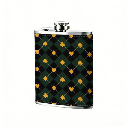 Glowing heart and round light patterns 8oz Portable Stainless Steel Hip Flask - Juice Flask - Perfect Gift - Unique Whiskey Flask for Women, Wine Pot Metal - Ideal stainless steel flask for all outdoor activities